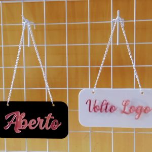 Placa de aviso, 10x20cm.