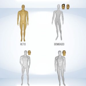 Manequim masculino, em plastico, bege, c/maquiagem, c/base, PM.