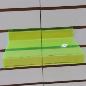 Bandeja p/painel, p/calçado, ADULTO, 12x23cm, com porta etiqueta, AMARELO LIMÃO.