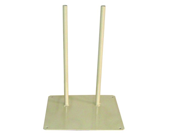 Base 2 pinos, 30x30cm, p/manequim de plastico, em ferro pintado.