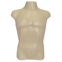Busto masculino, plastico, bege/preto, STI.