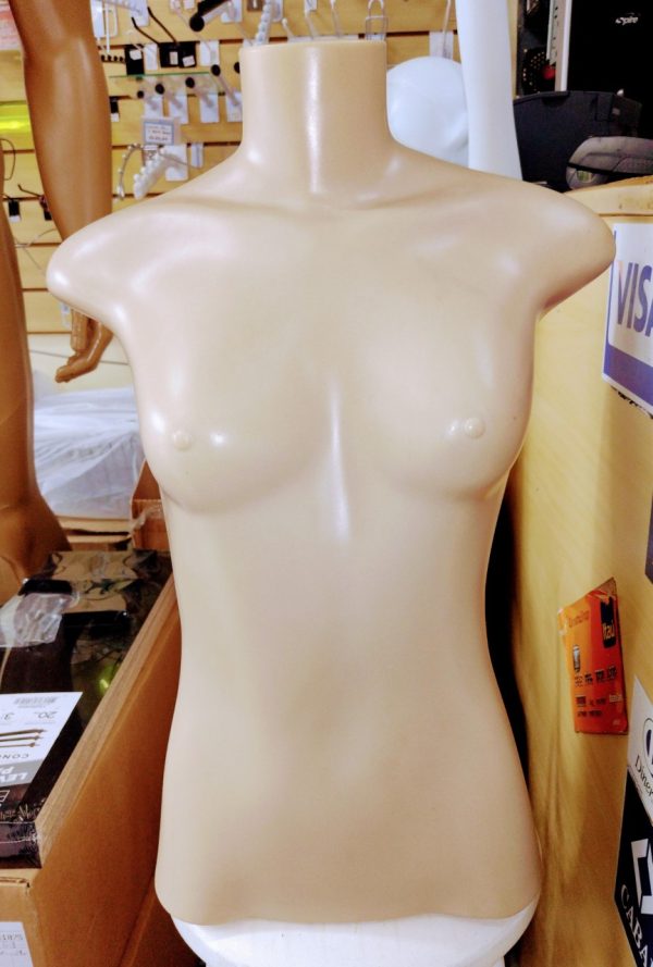 Busto feminino, bege/branco/preto, em plastico, STI.