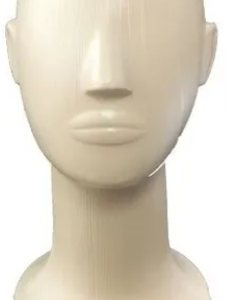 Cabeça em plastico p/expor perucas/oculos, bege, DEC.