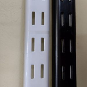 Coluna/trilho cremalheira p/suporte de prateleira, branca/preta, 1m/2m, PRAT.