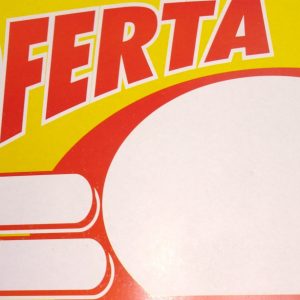 Etiqueta p/preço, papel, 22x30cm.