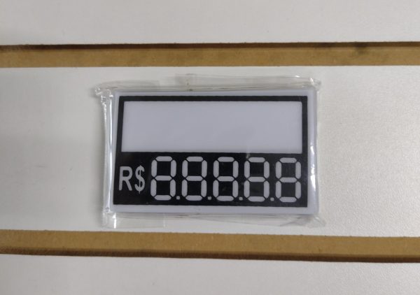Etiquetas p/preço, pvc, varios tamanhos. Pacote c/50 unidades.