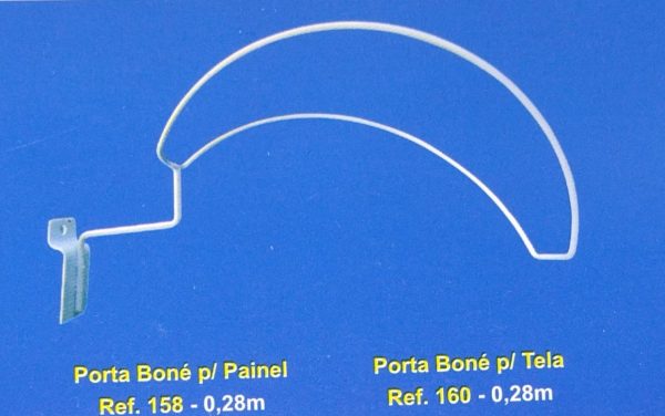 Expositor p/ bone p/ painel, branco/preto/cromado.