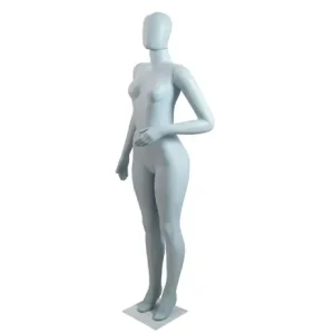 Manequim feminino, plastico, branco, c/base, sem face, PM.