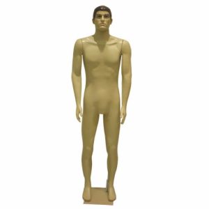 Manequim em plastico, masculino, bege, c/base, c/maquiagem.