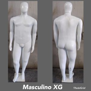 Manequim em plastico, branco, XG, c/base, PM.
