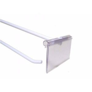 Porta preço, plastico transparente, p/grade, 3 tamanhos.