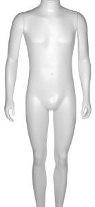 Manequim masculino, reto, branco, s/face, em plastico, c/base, PM.